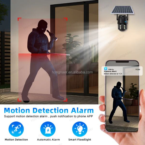 5MP Sim card Solar-Powered Wireless Security Camera – 4G Outdoor PTZ